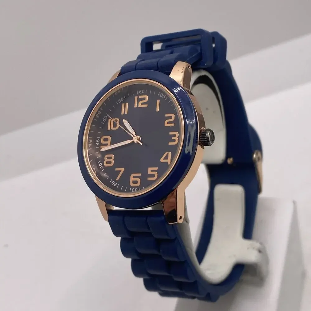 Womens Colorful Rubber Quartz Fashion Watch Works New Battery